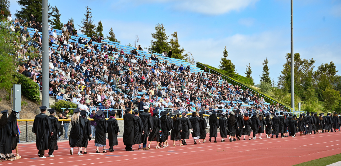 Graduates process at the 2024 Moorpark College commencement.