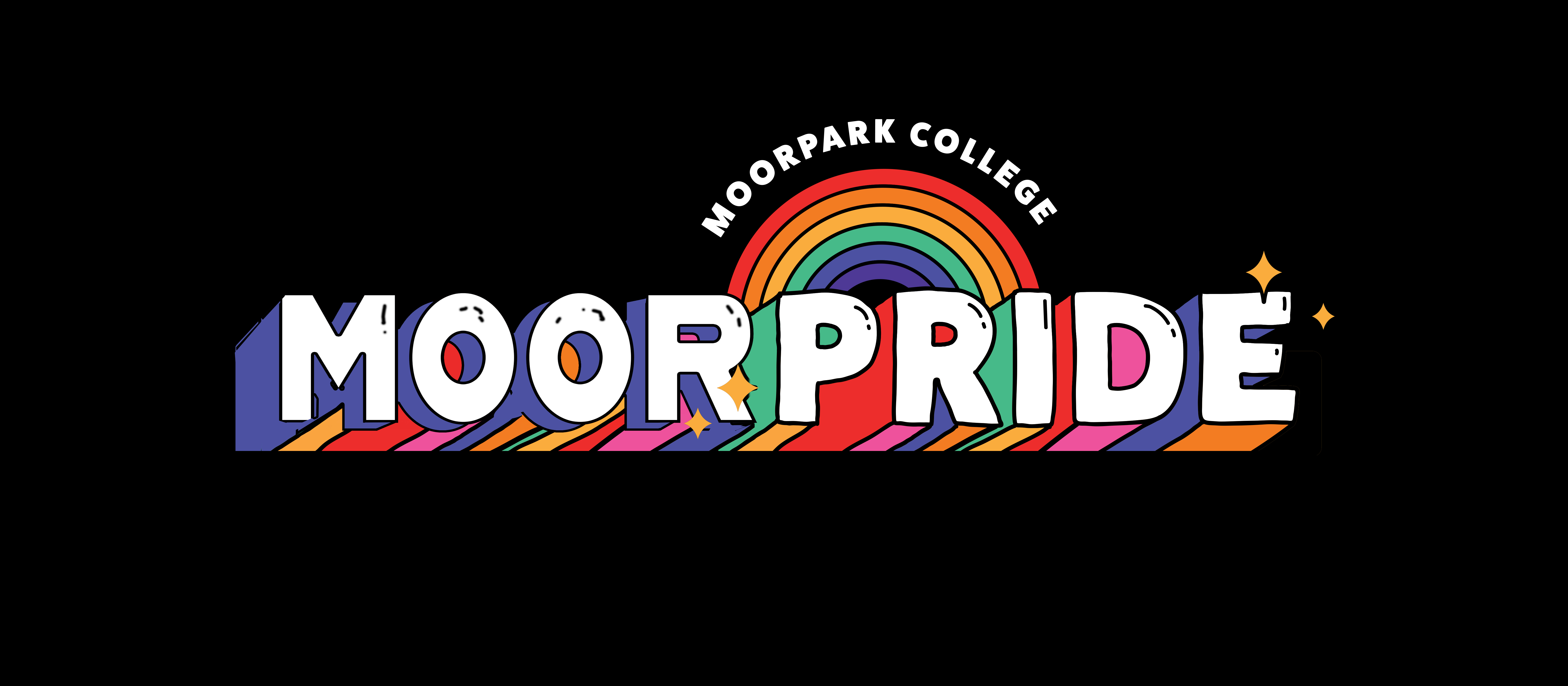 MoorPride logo with rainbow colors