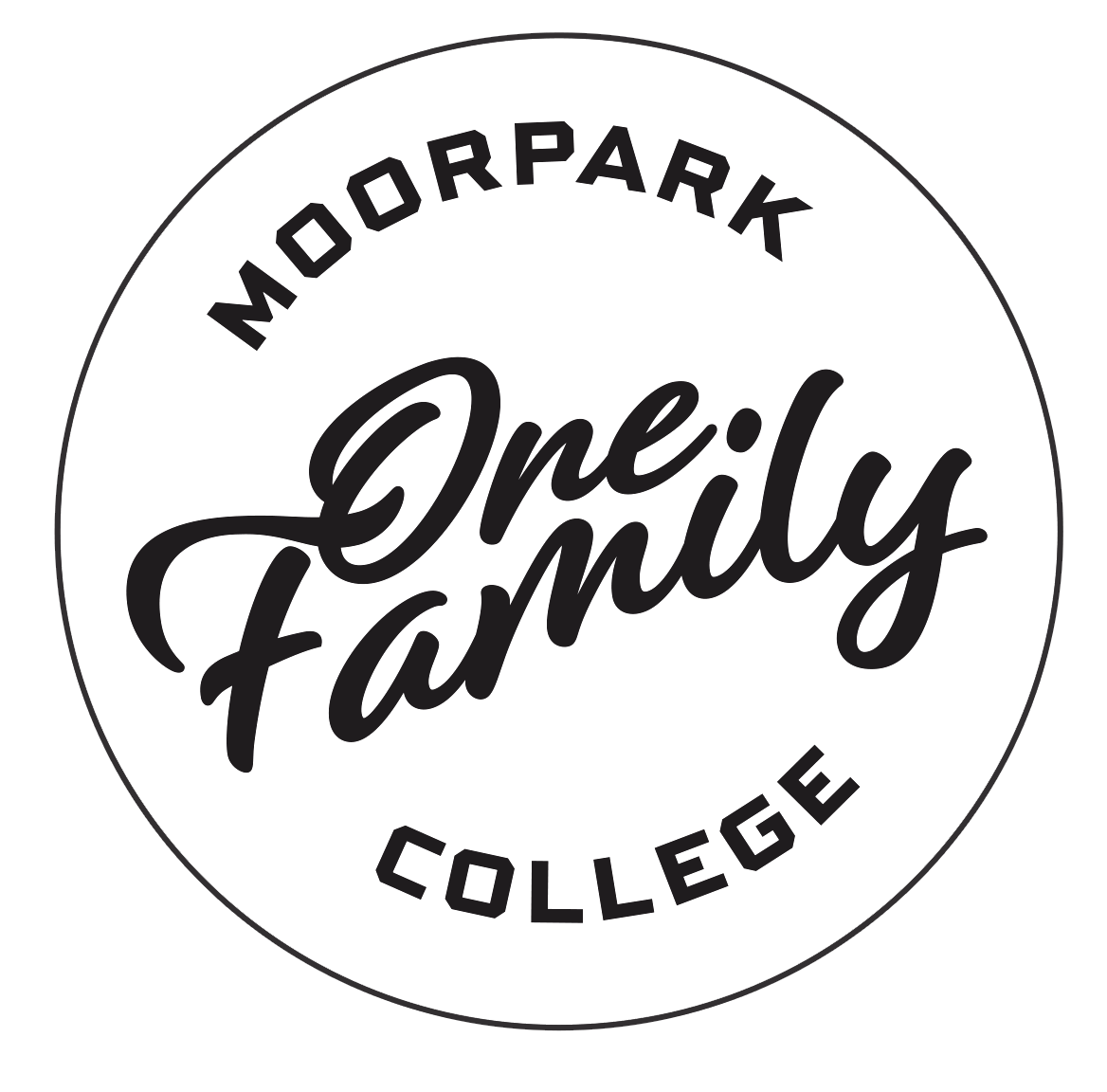 one family black and white logo