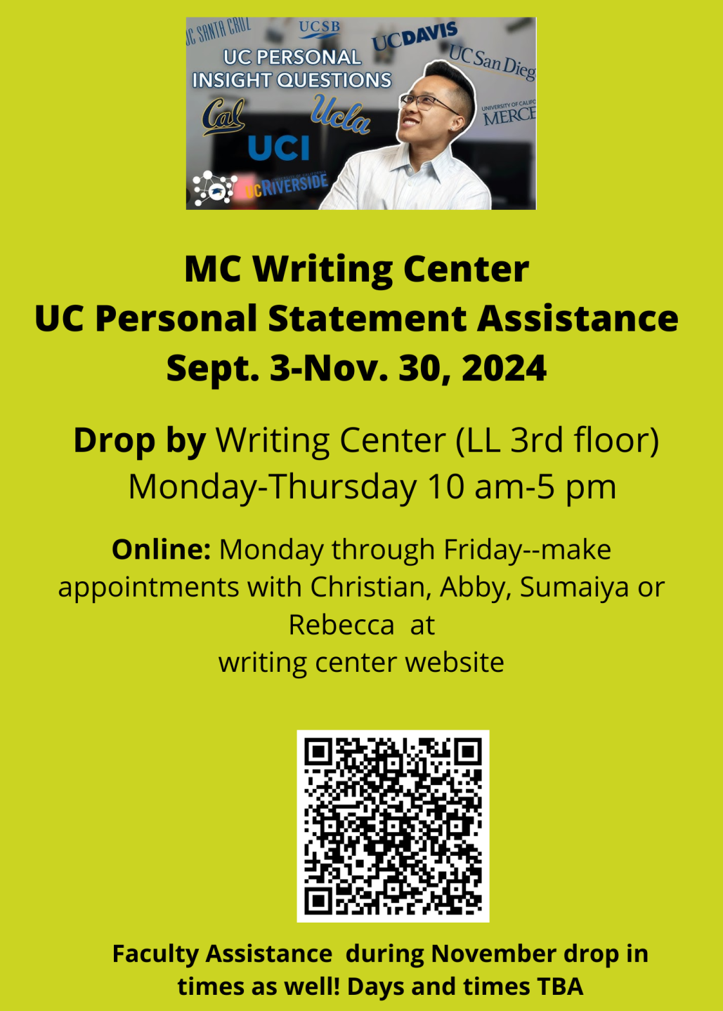 UC PIQ Essay HELP at Writing Center