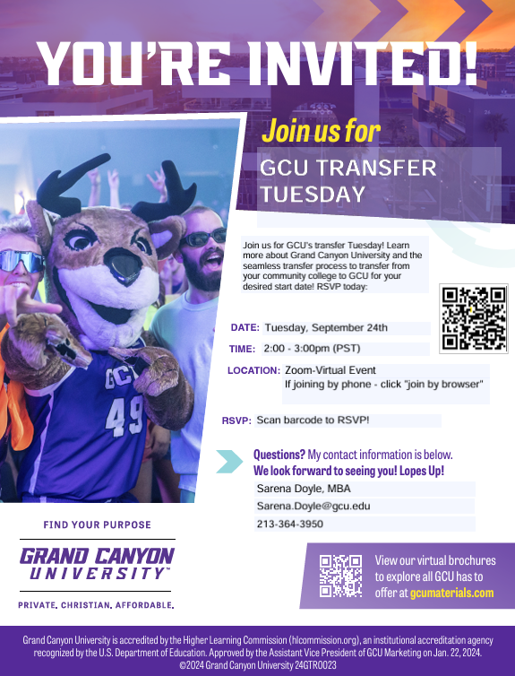 Grand Canyon University Transfer Tuesday