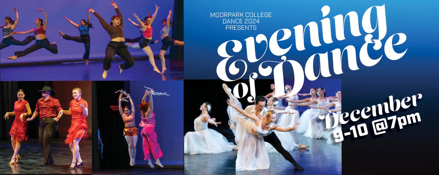 Poster image for Fall 2024 Evening of Dance, performances on December 9 & 10 at 7:00pm