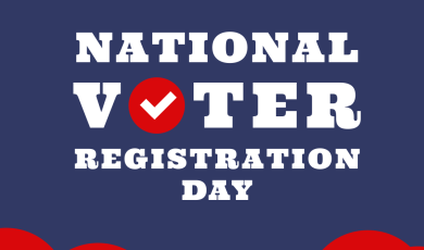 Graphic promoting National Voter Registration Day with bold 